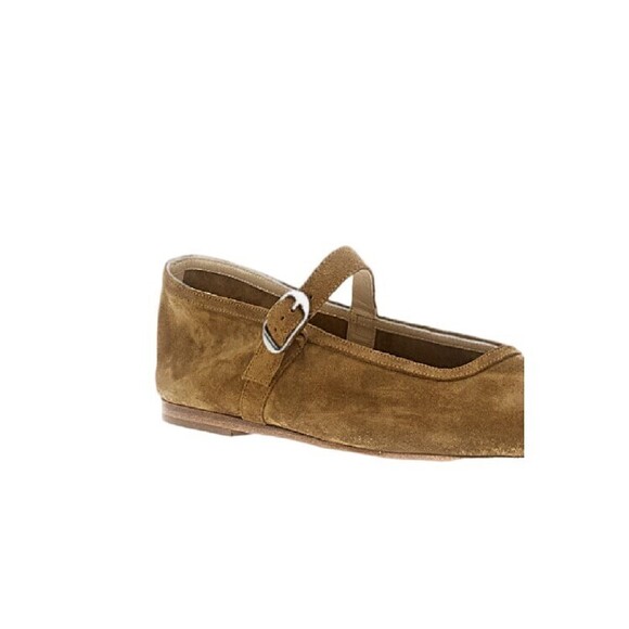 Le Monde Beryl Deconstructed Suede Mary Jane Ballet Flats - NWT